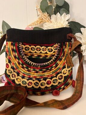 Handcrafted Multicolor Embroidered Crossbody Bag
